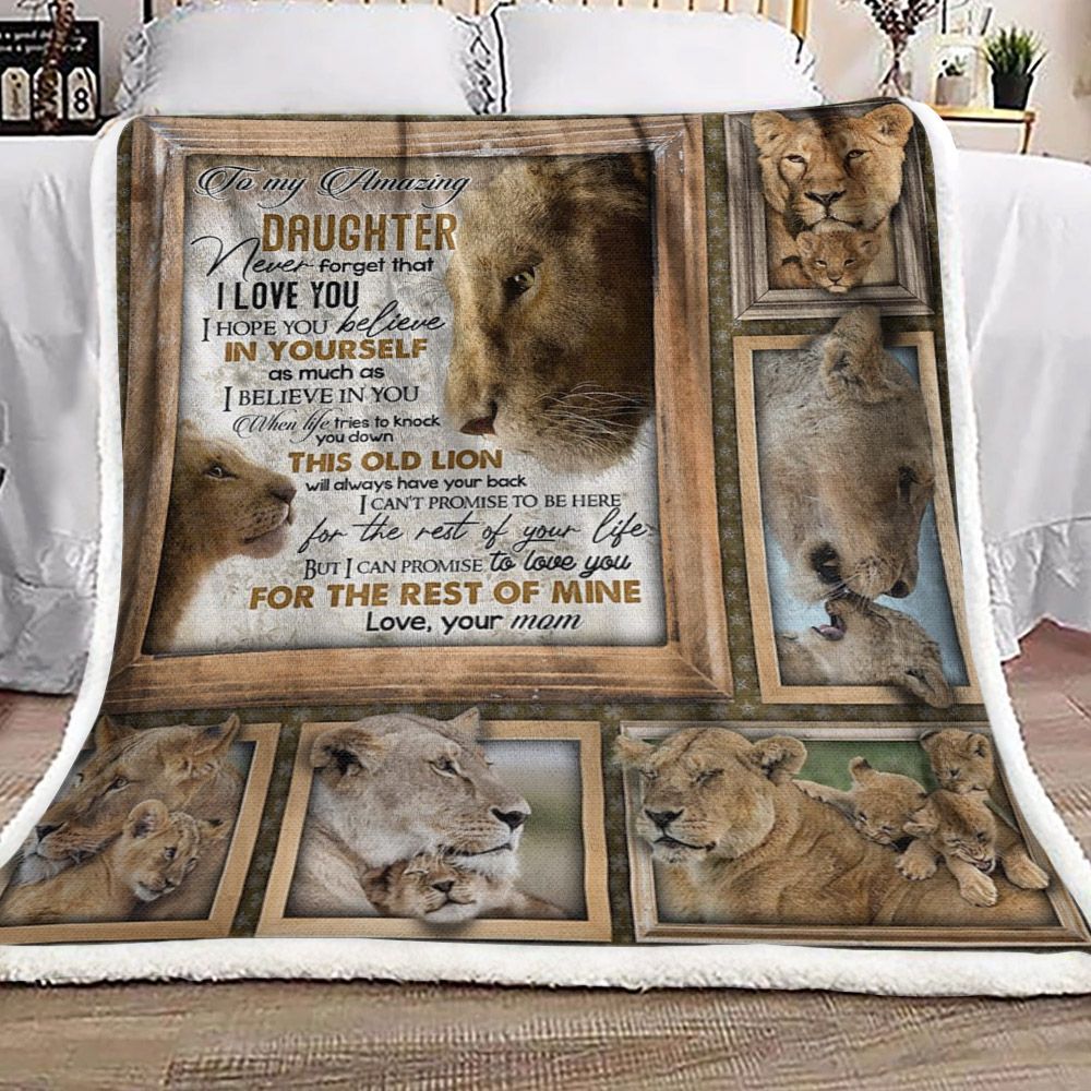 To My Amazing Daughter Tiger Sherpa Fleece Blanket
