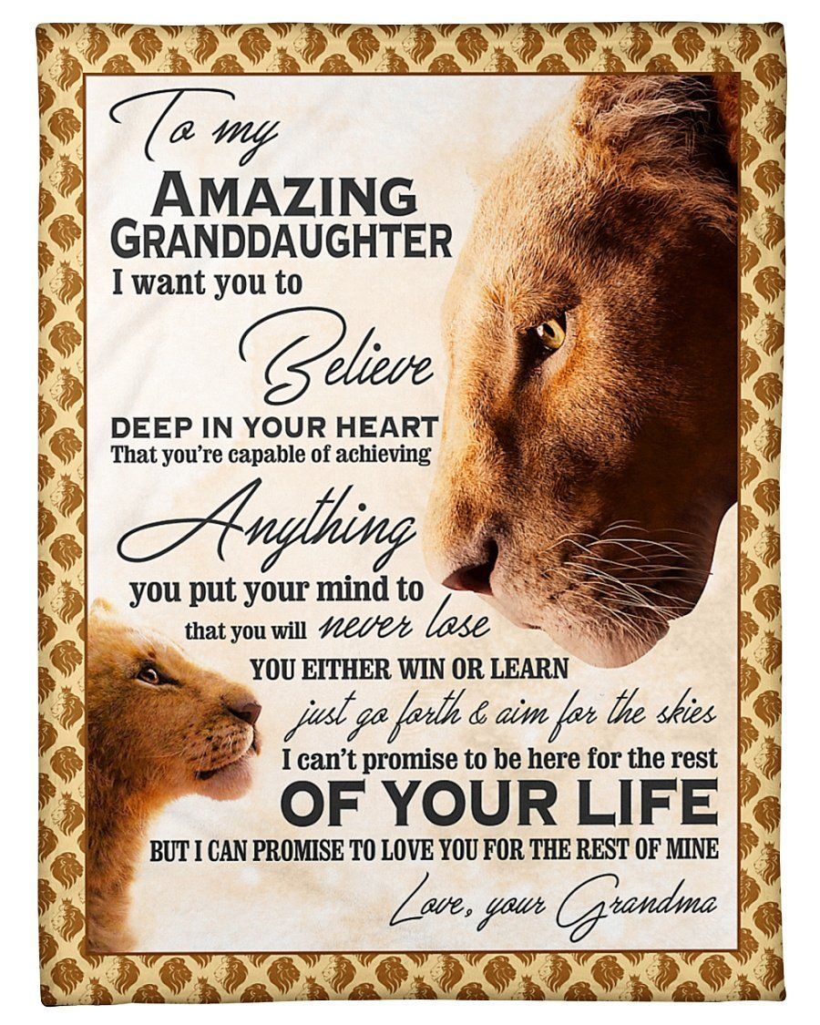 To My Amazing Granddaughter Believe Deep In Your Heart Fleece Blanket Fleece Blanket