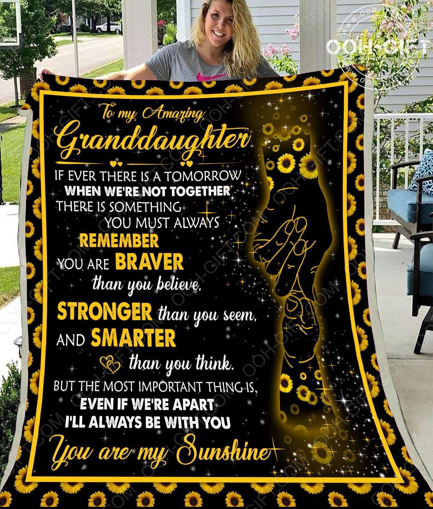 To My Amazing Granddaughter Sherpa Fleece Blanket