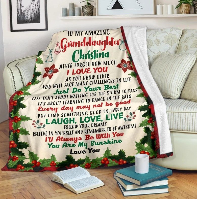 To My Amazing Granddaughter Sherpa Fleece Blanket