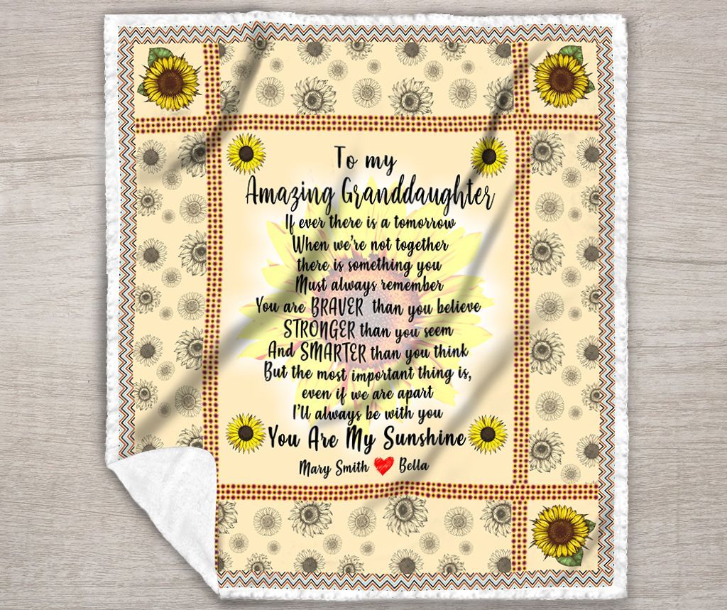 To My Amazing Granddaughter Sherpa Fleece Blanket