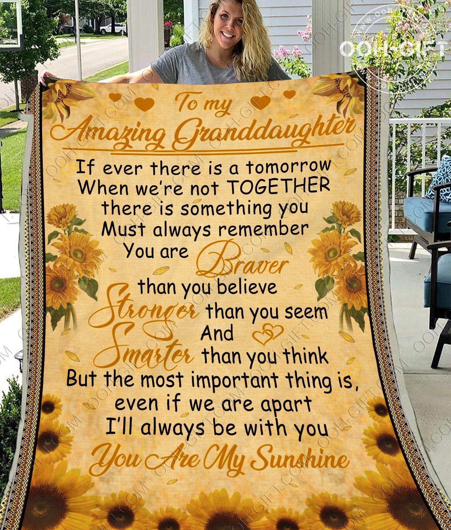 To My Amazing Granddaughter Sherpa Fleece Blanket