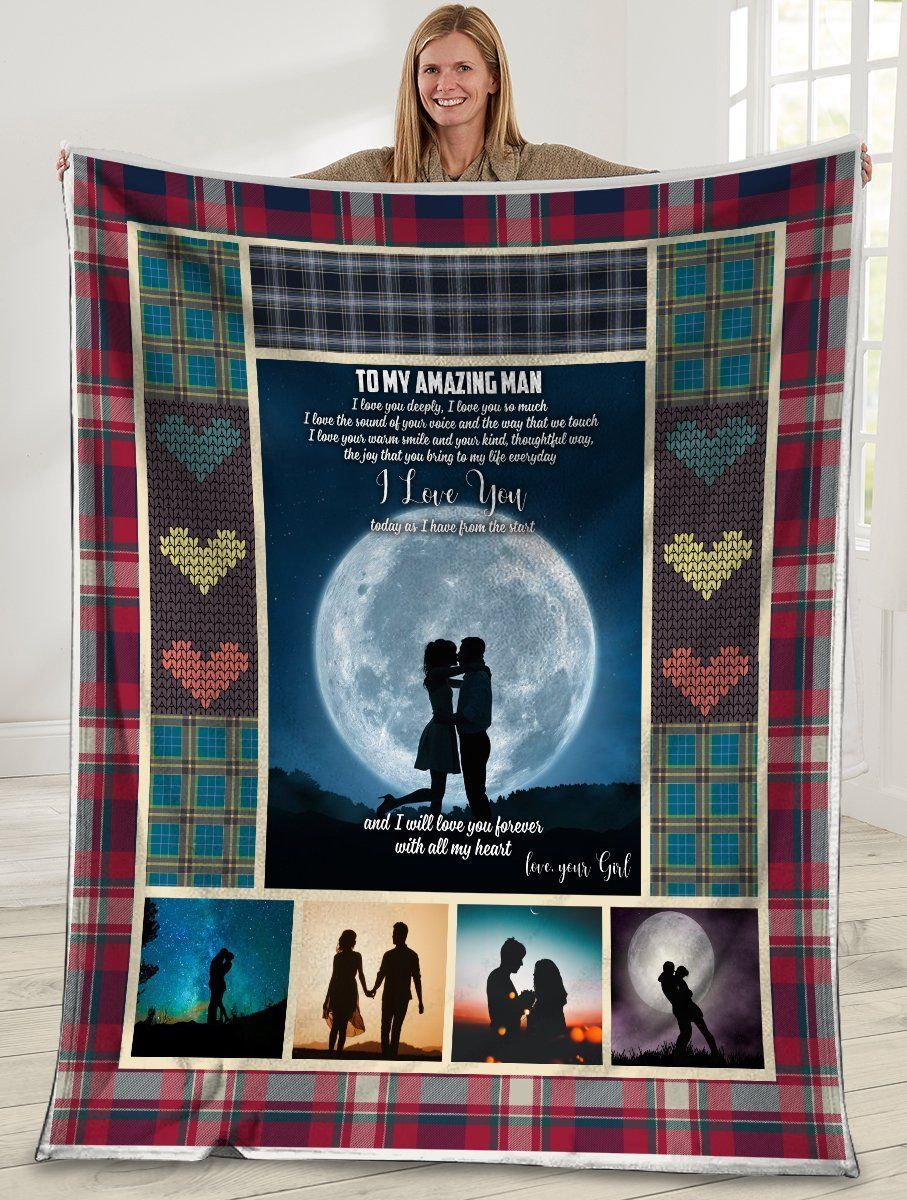 To My Amazing Man I Love You Deeply Fleece Blanket