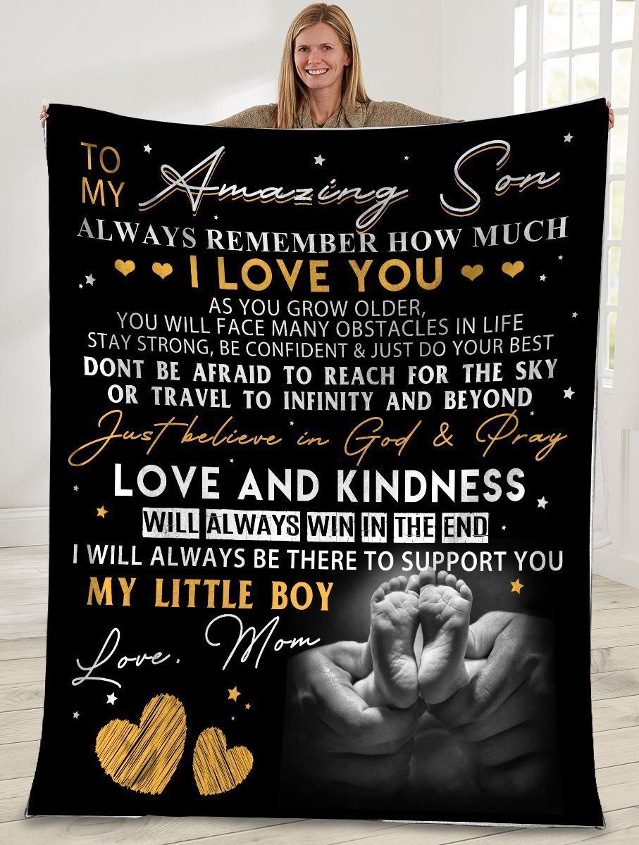 To My Amazing Son Always Remember How Much I Love You Fleece Blanket