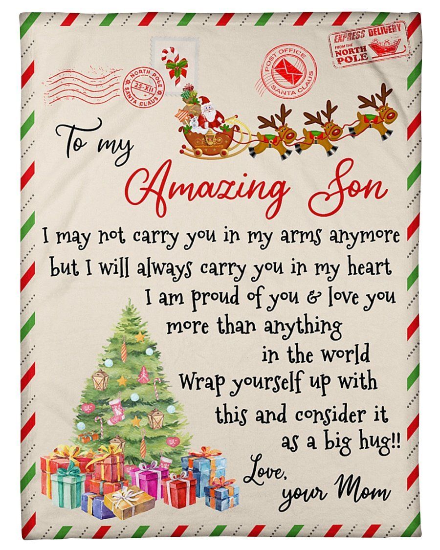 To My Amazing Son I’ll Carry You In My Heart Fleece Blanket Fleece Blanket