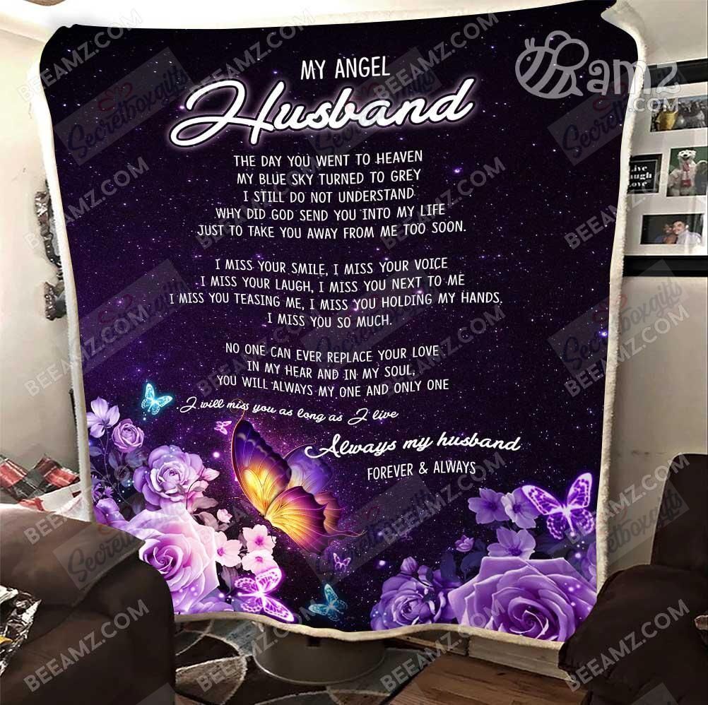 To My Angel Husband In Heaven I Miss You So Much 3D Fleece Blanket