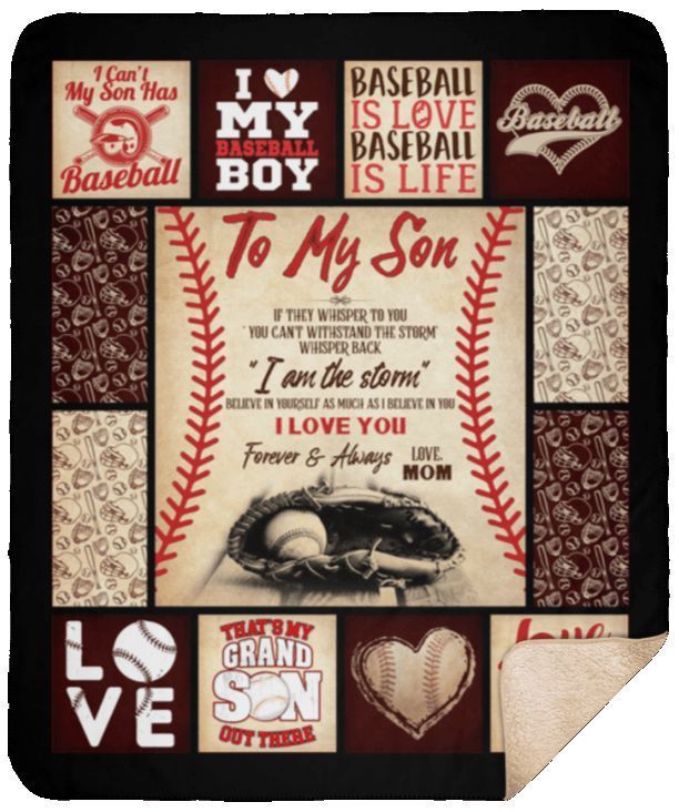 To My Baseball Son Sherpa Fleece Blanket