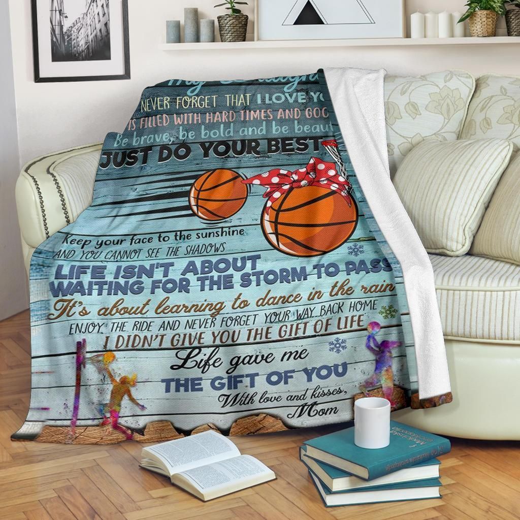 To My Basketball Daughter Sherpa Fleece Blanket
