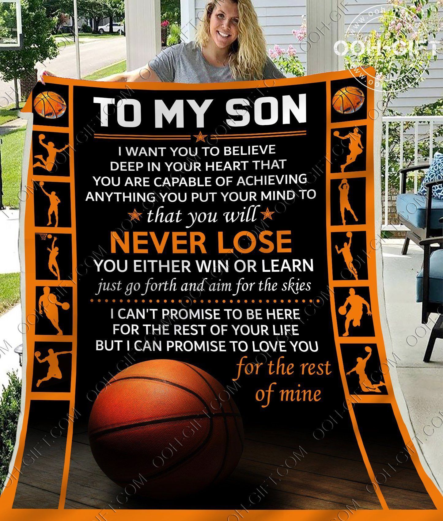 To My Basketball Son Sherpa Fleece Blanket
