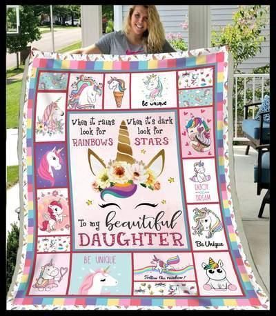 To My Beautiful Daughter Sherpa Fleece Blanket