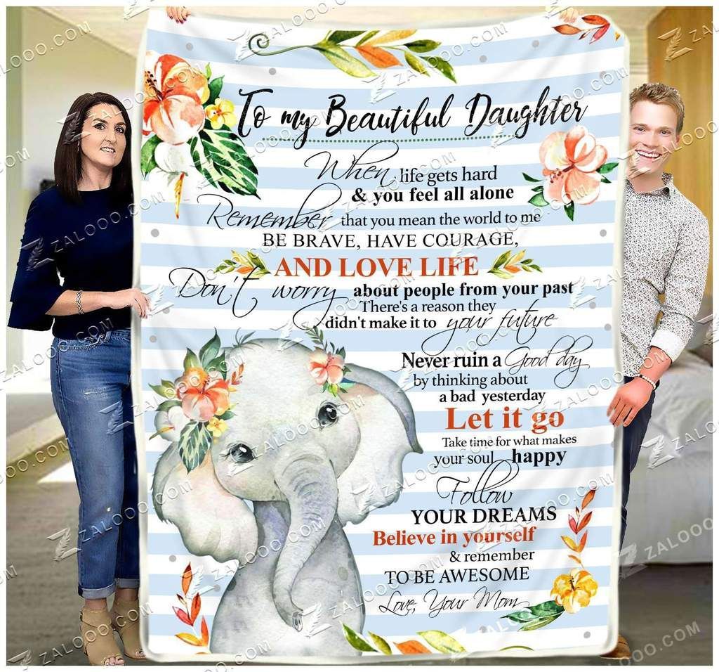 To My Beautiful Daughter Sherpa Fleece Blanket