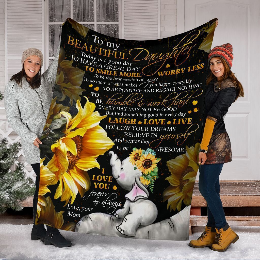 To My Beautiful Daughter Sherpa Fleece Blanket