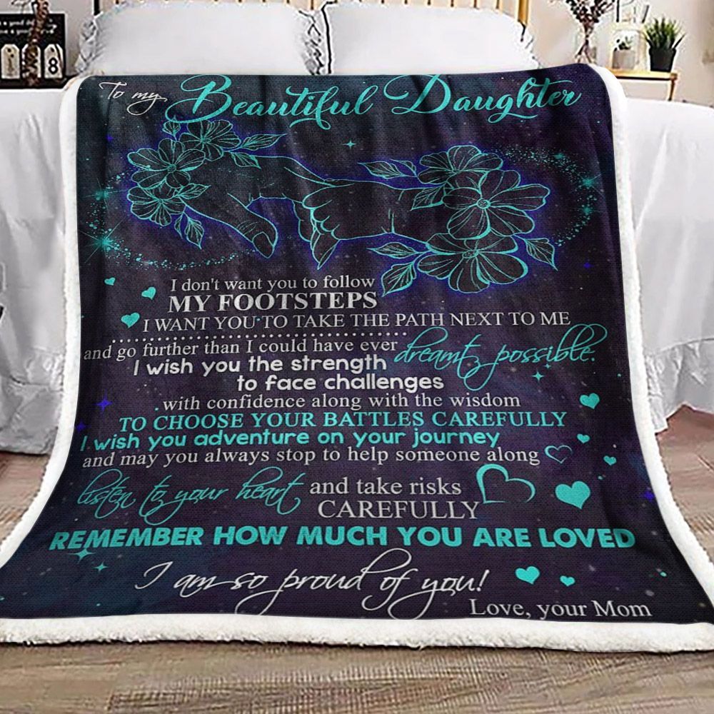 To My Beautiful Daughter Sherpa Fleece Blanket