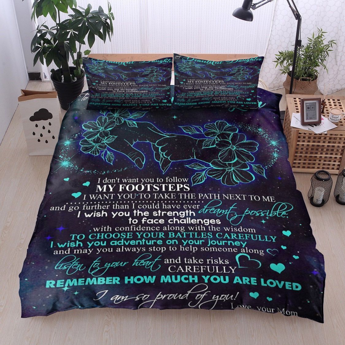 To My Beautiful Daughter Bedding Set