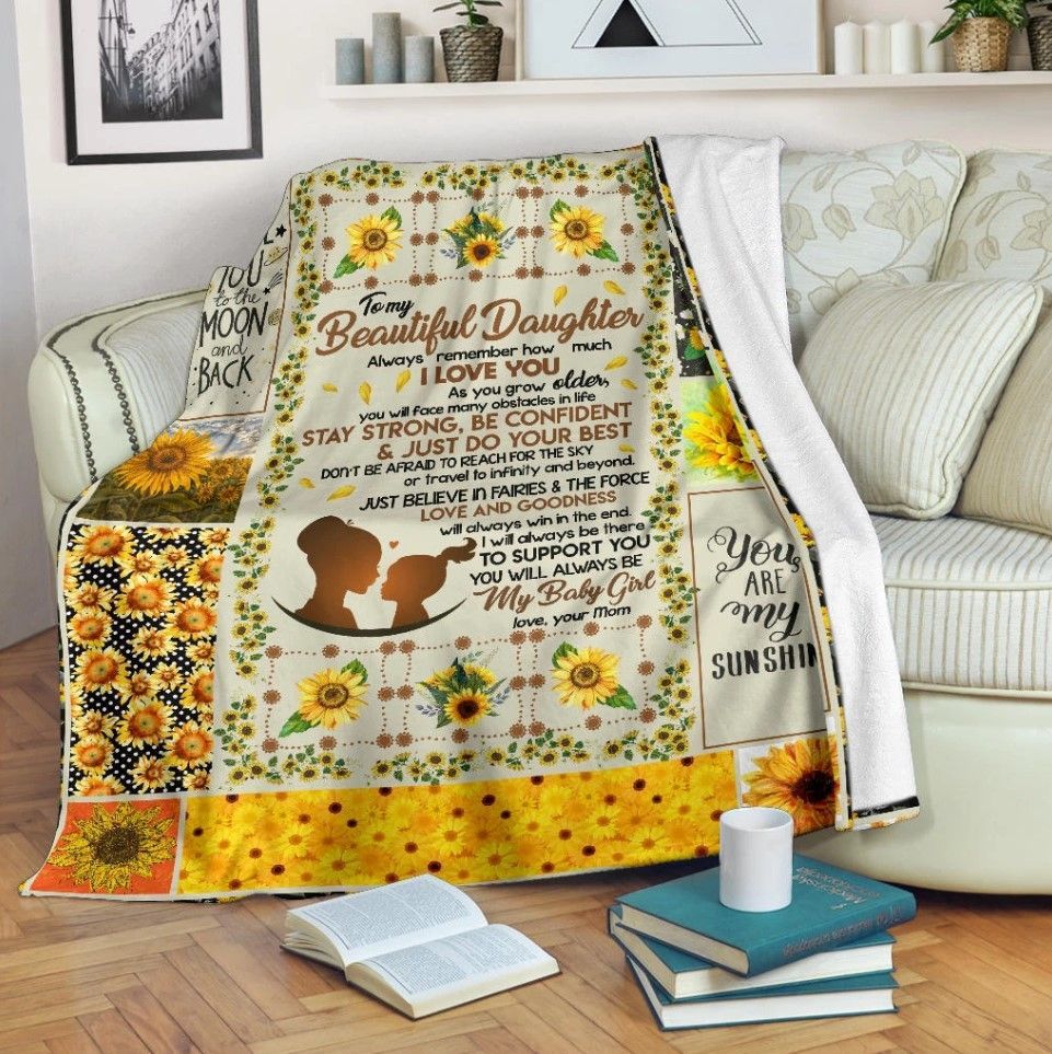 To My Beautiful Daughter Sherpa Fleece Blanket