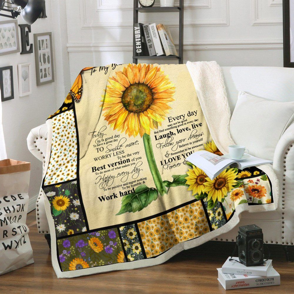 To My Beautiful Daughter Sherpa Fleece Blanket