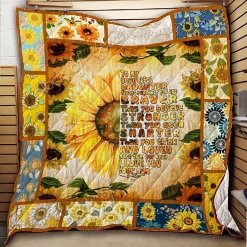 To My Beautiful Daughter, Sunflower CL19100877MDQ Quilt Blanket