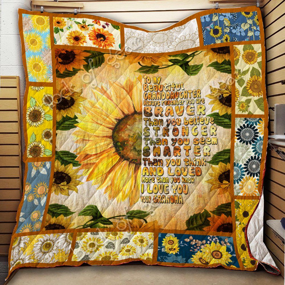 To My Beautiful Granddaughter Sunflower Quilt Thh913 Dhc11123557Dd