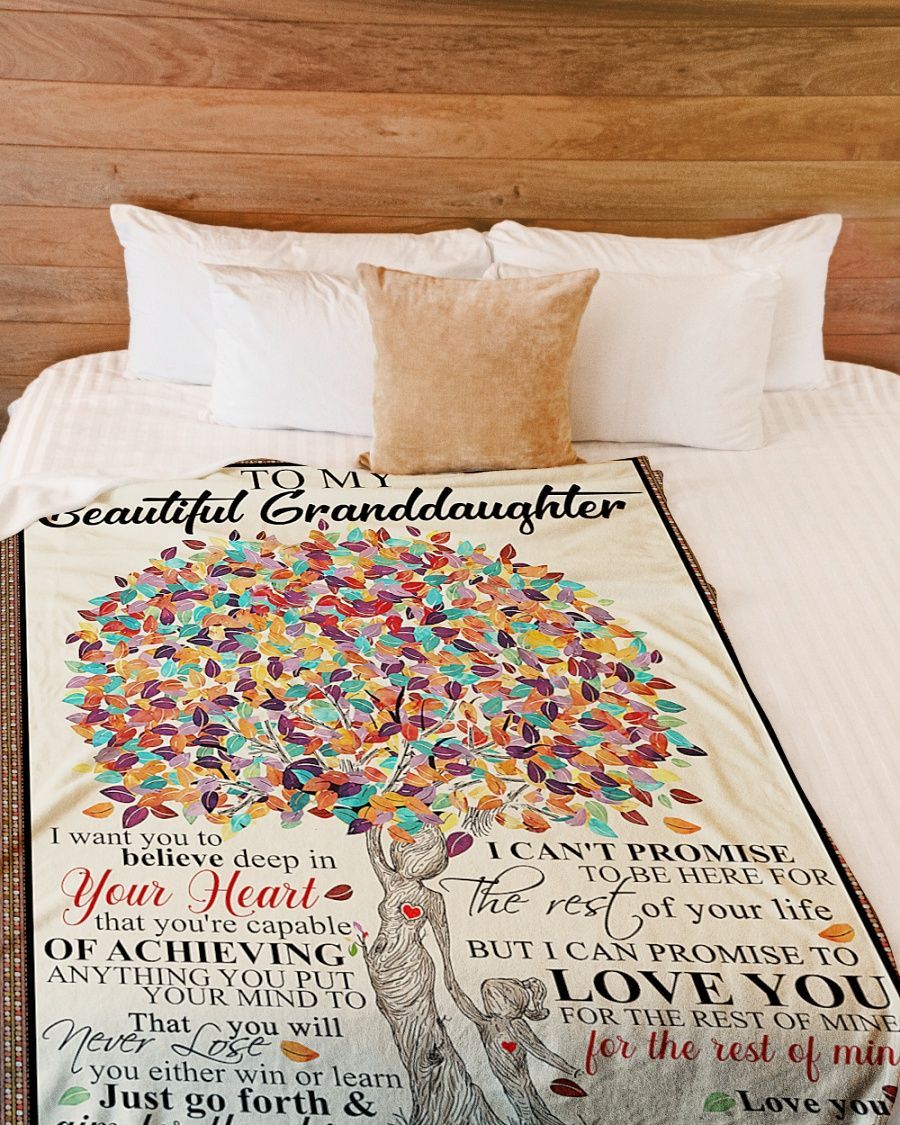 To My Beautiful Granddaughter Tree Sherpa Fleece Blanket