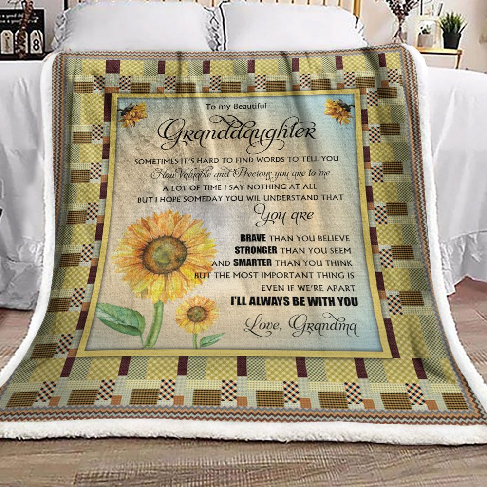 To My Beautiful Granddaughter Sherpa Fleece Blanket