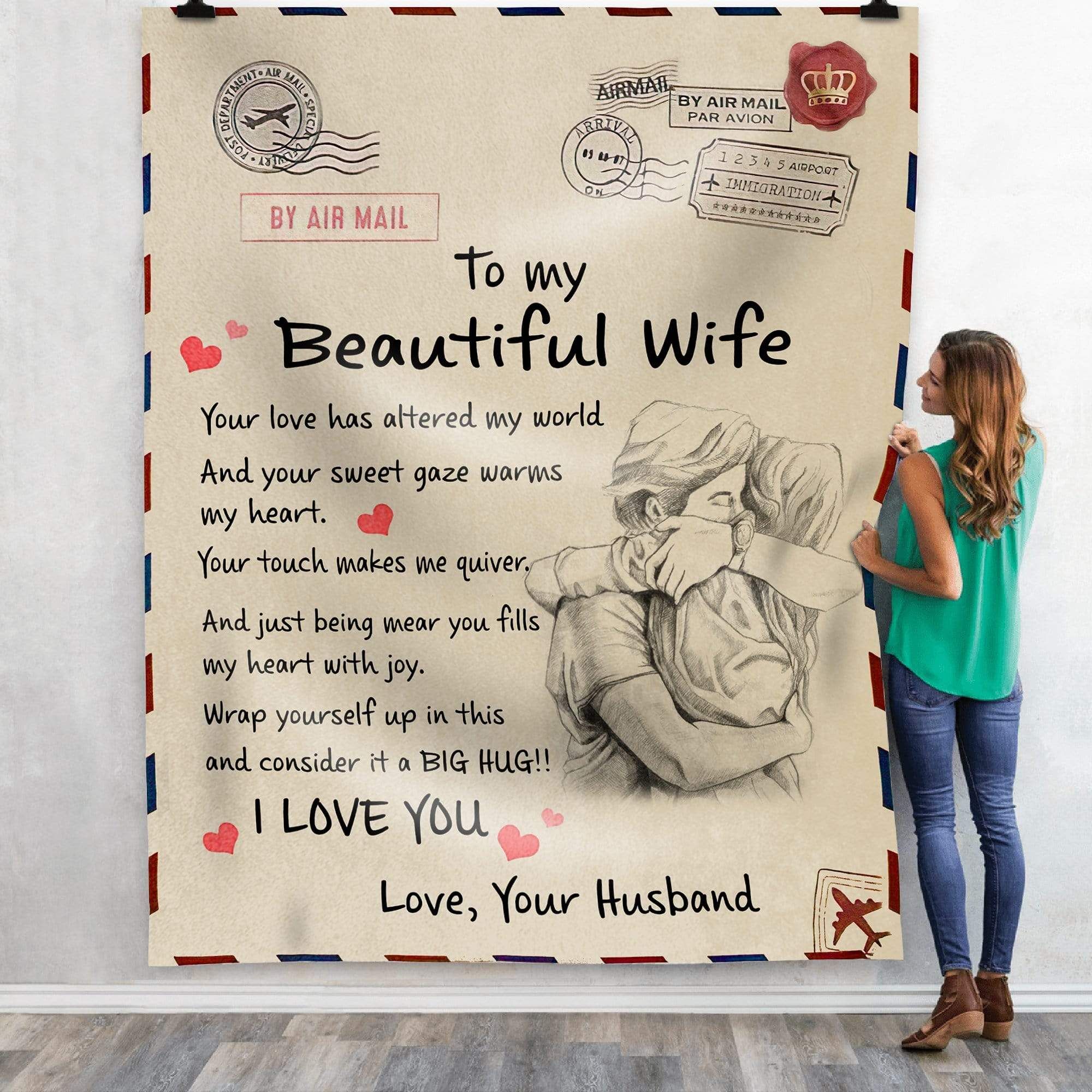 To My Beautiful Wife Fleece Blanket