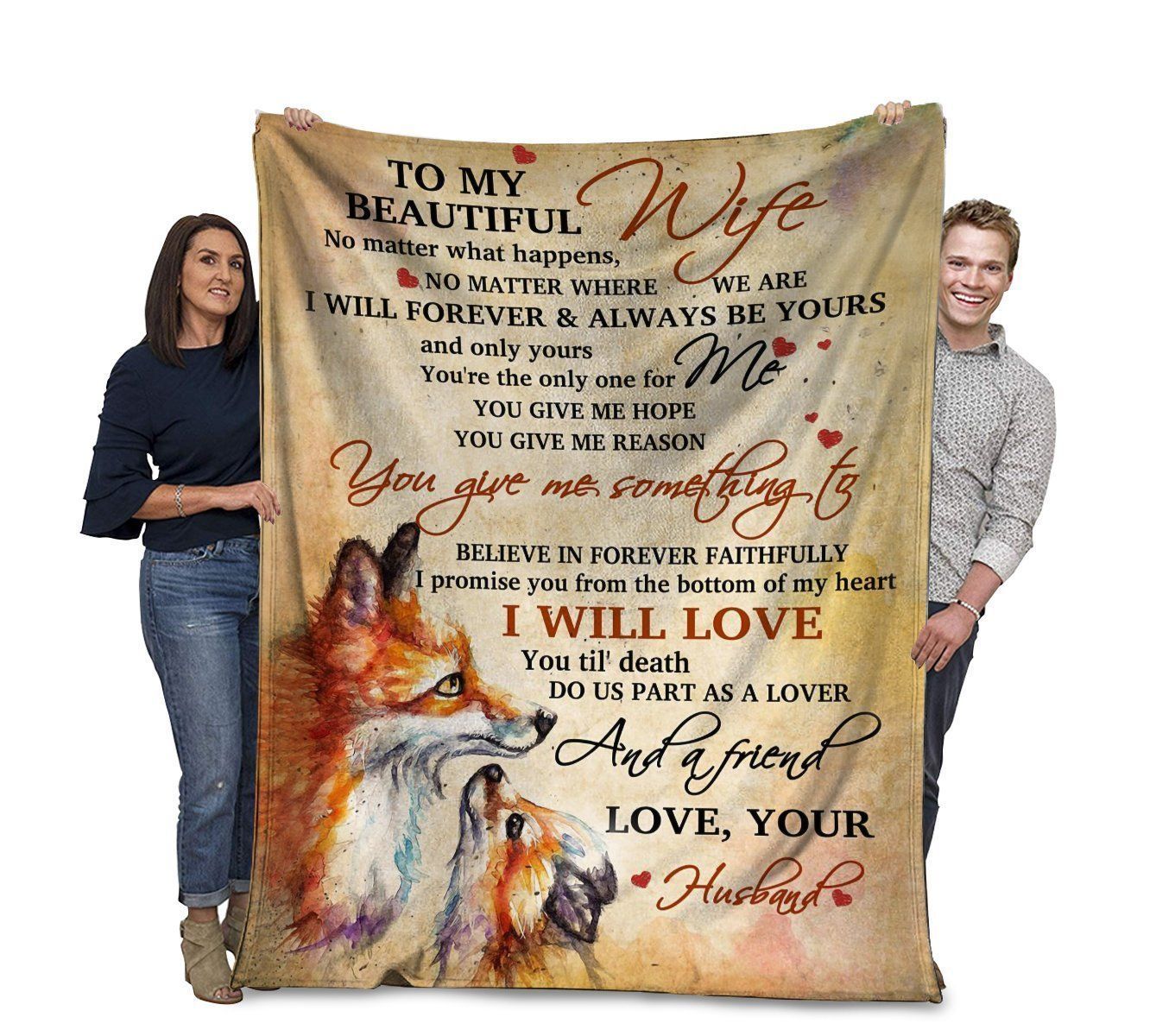 To My Beautiful Wife No Matter What Happens I’ll Forever Fleece Blanket