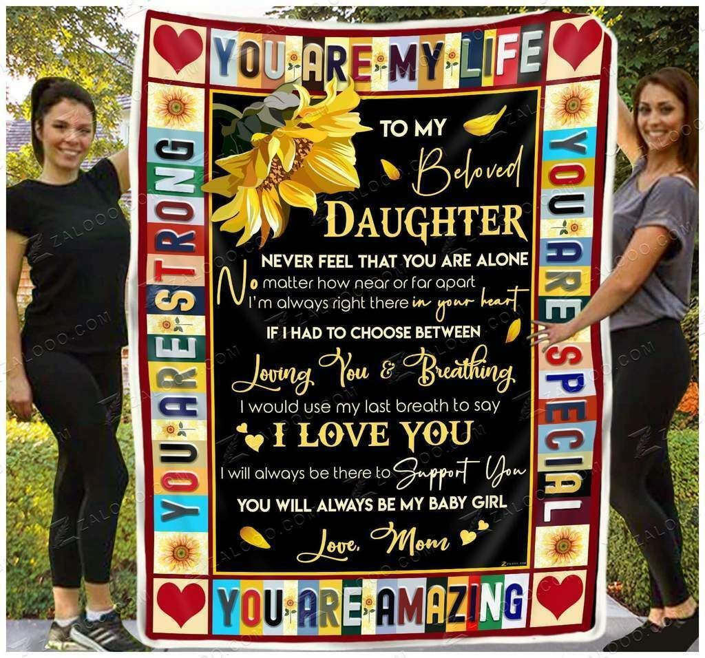 To My Beloved Daughter You Are My Life Sherpa Fleece Blanket