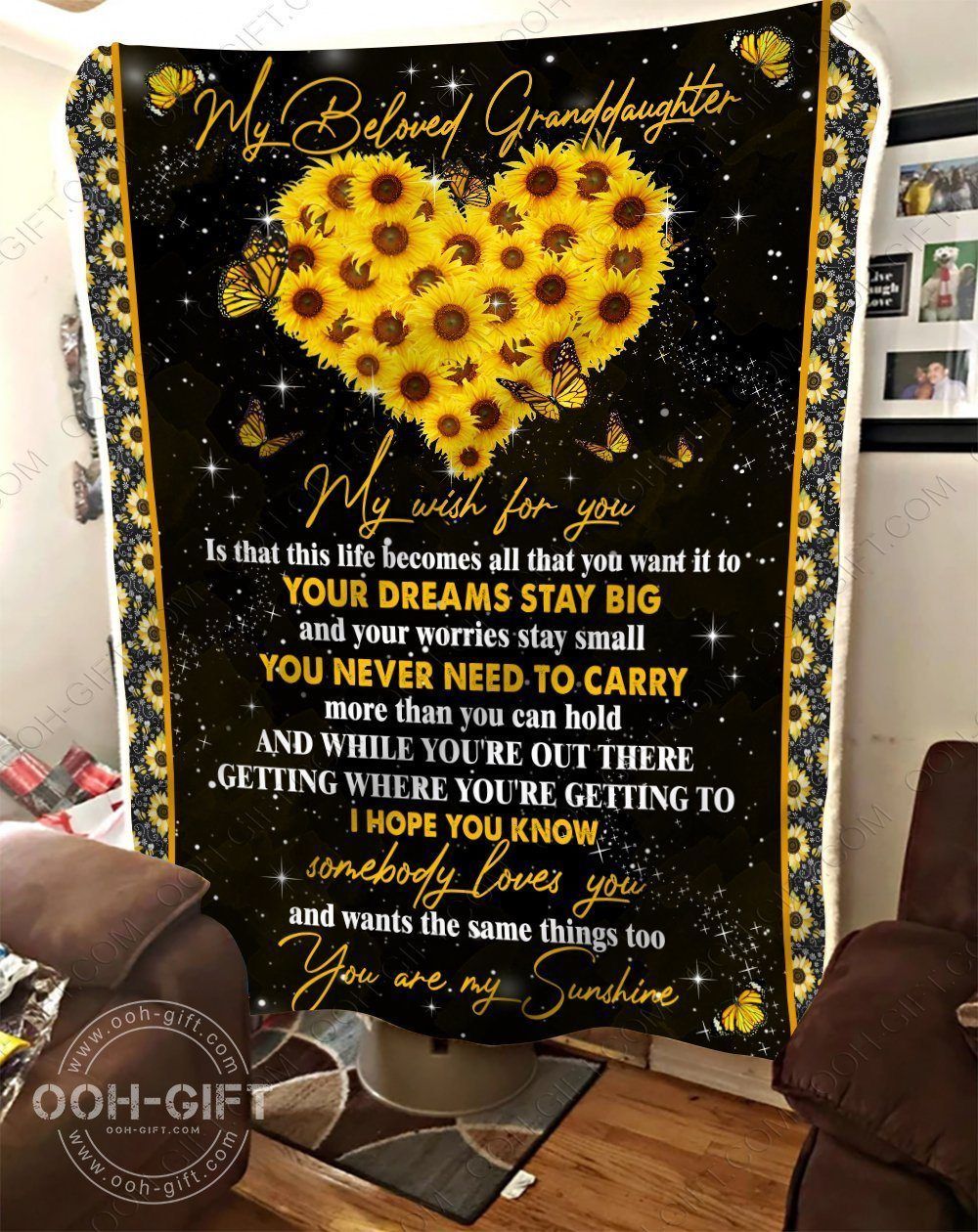 To My Beloved Granddaughter Sherpa Fleece Blanket