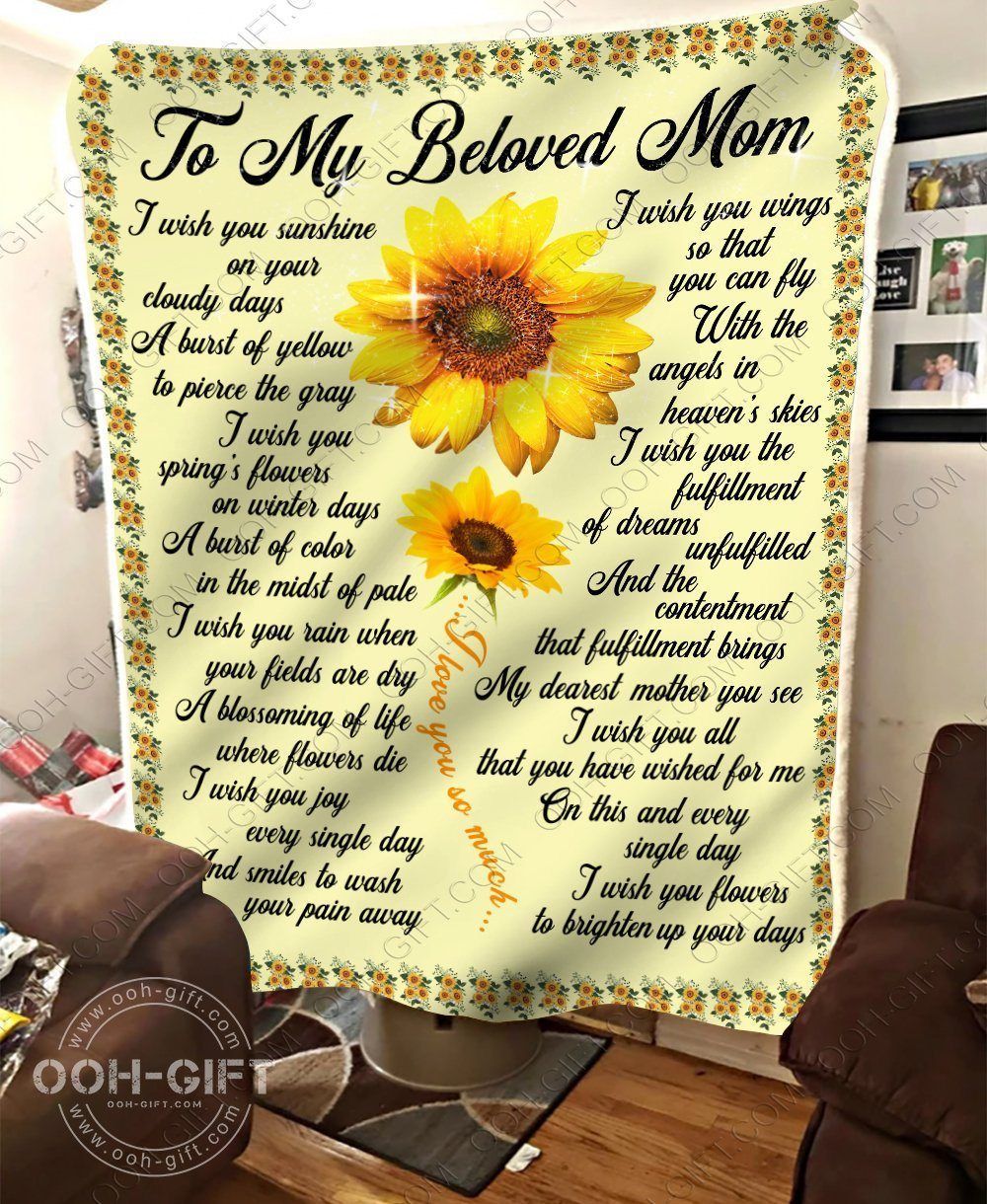 To My Beloved Mom Sherpa Fleece Blanket