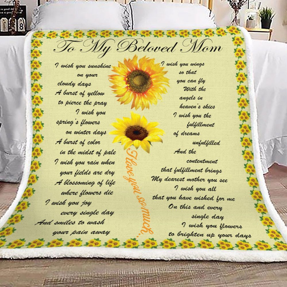 To My Beloved Mom Sherpa Fleece Blanket