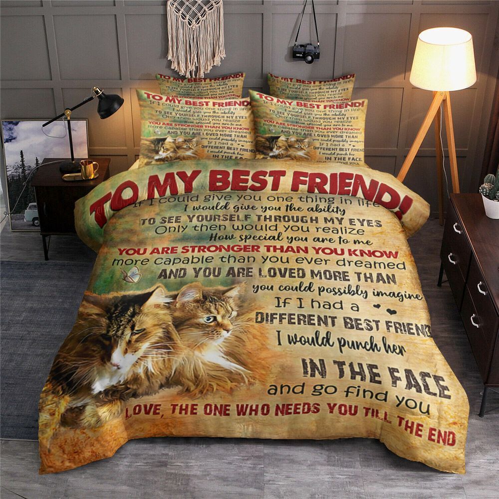 To My Best Friend Cat Bedding Set