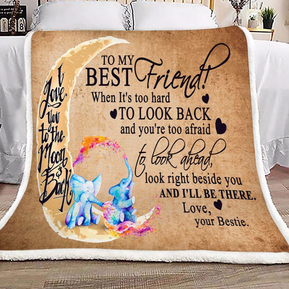 To My Best Friend Elephant Sherpa Fleece Blanket