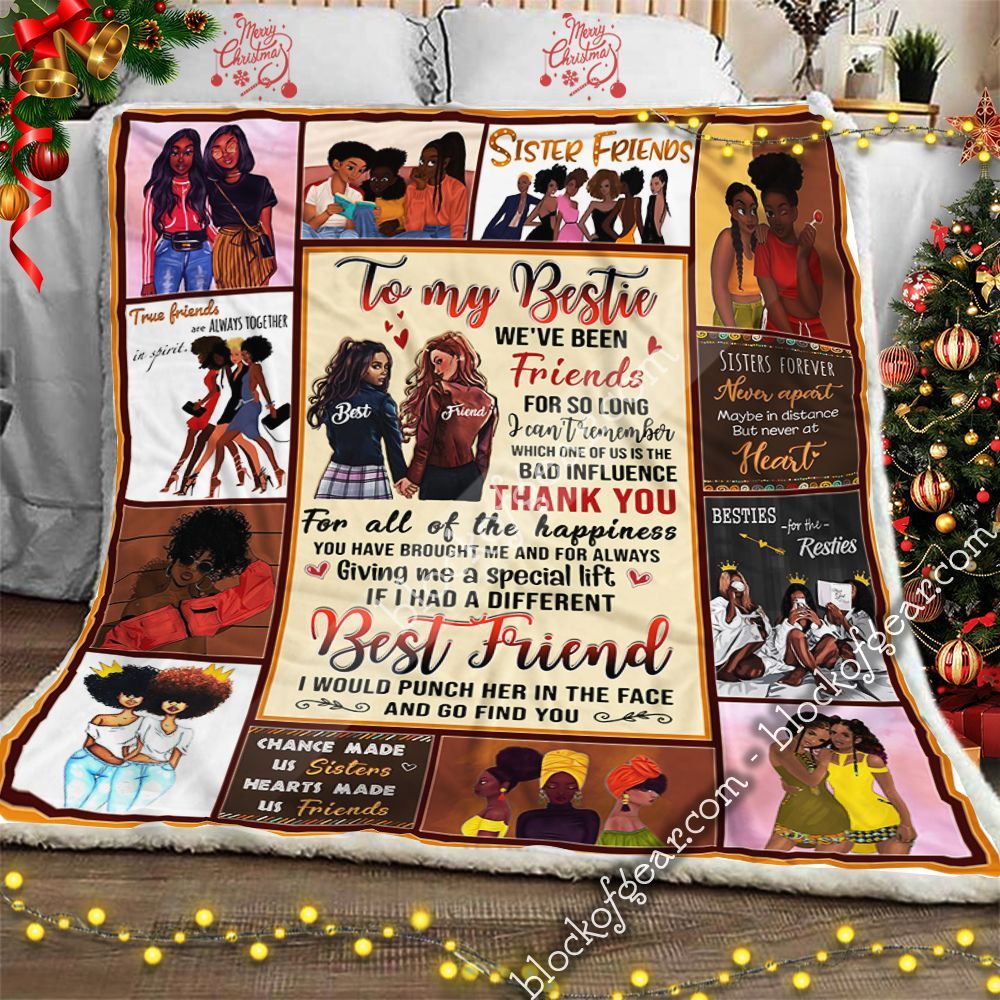 To My Bestie Black Woman Thank You Sherpa Fleece Blanket