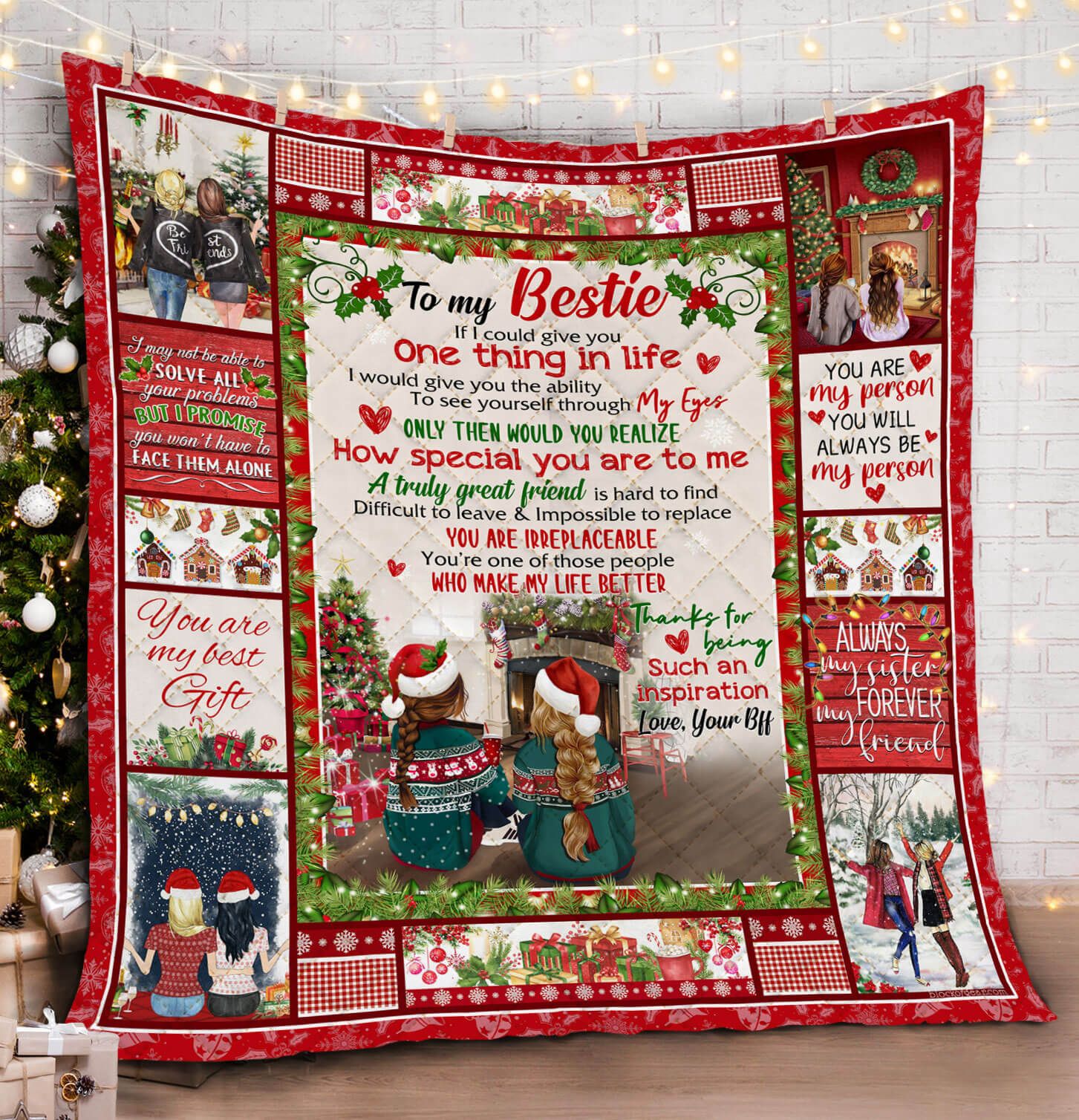 To My Bestie Christmas DAC161105 Quilt Blanket
