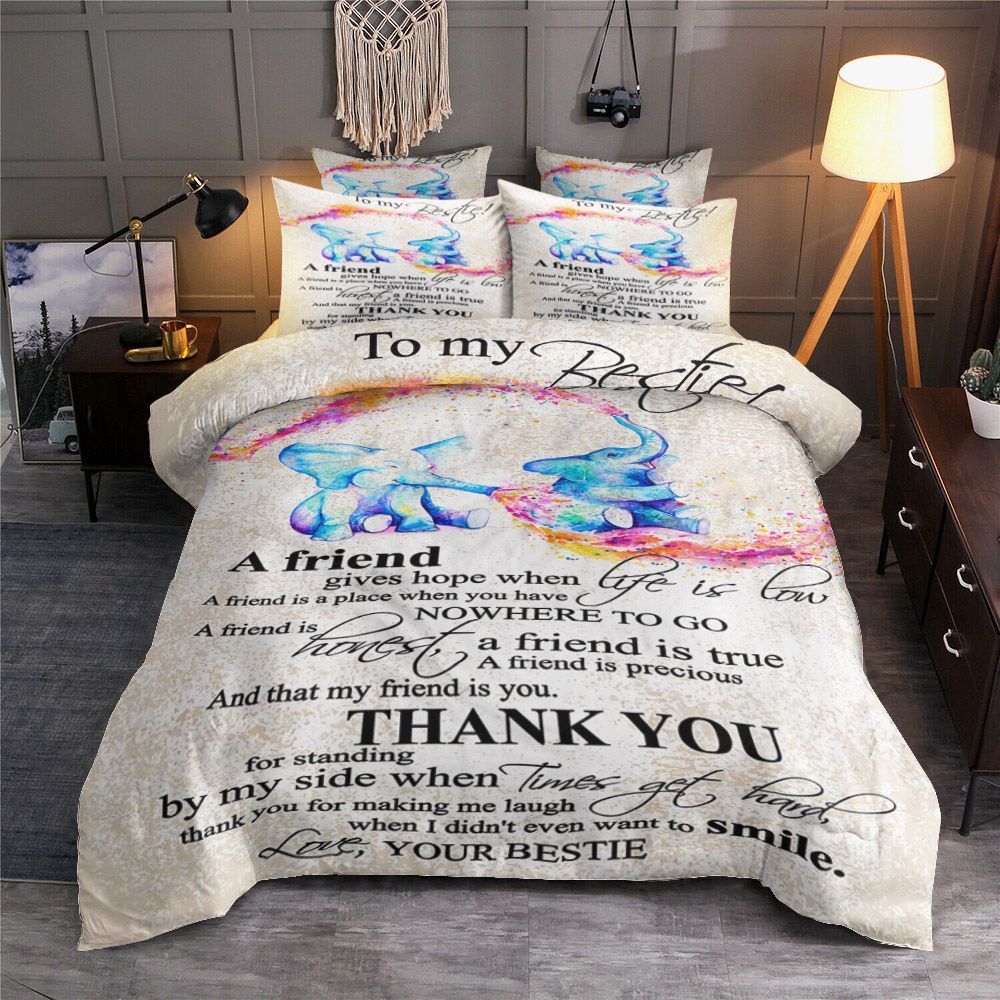To My Bestie Elephant Bedding Set