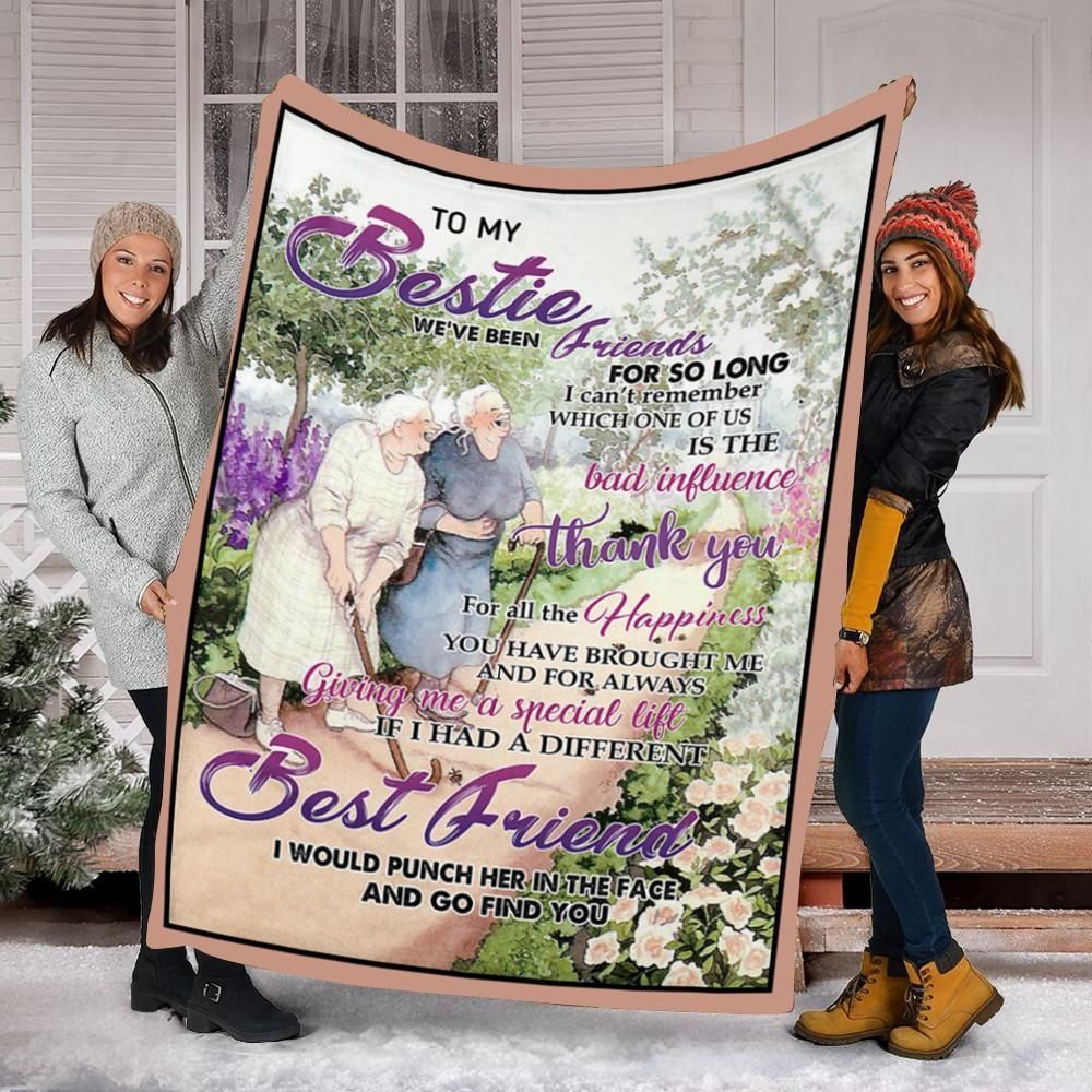 To My Bestie Sherpa Fleece Blanket