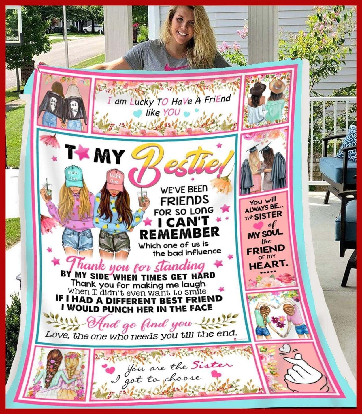 To My Bestie Sherpa Fleece Blanket