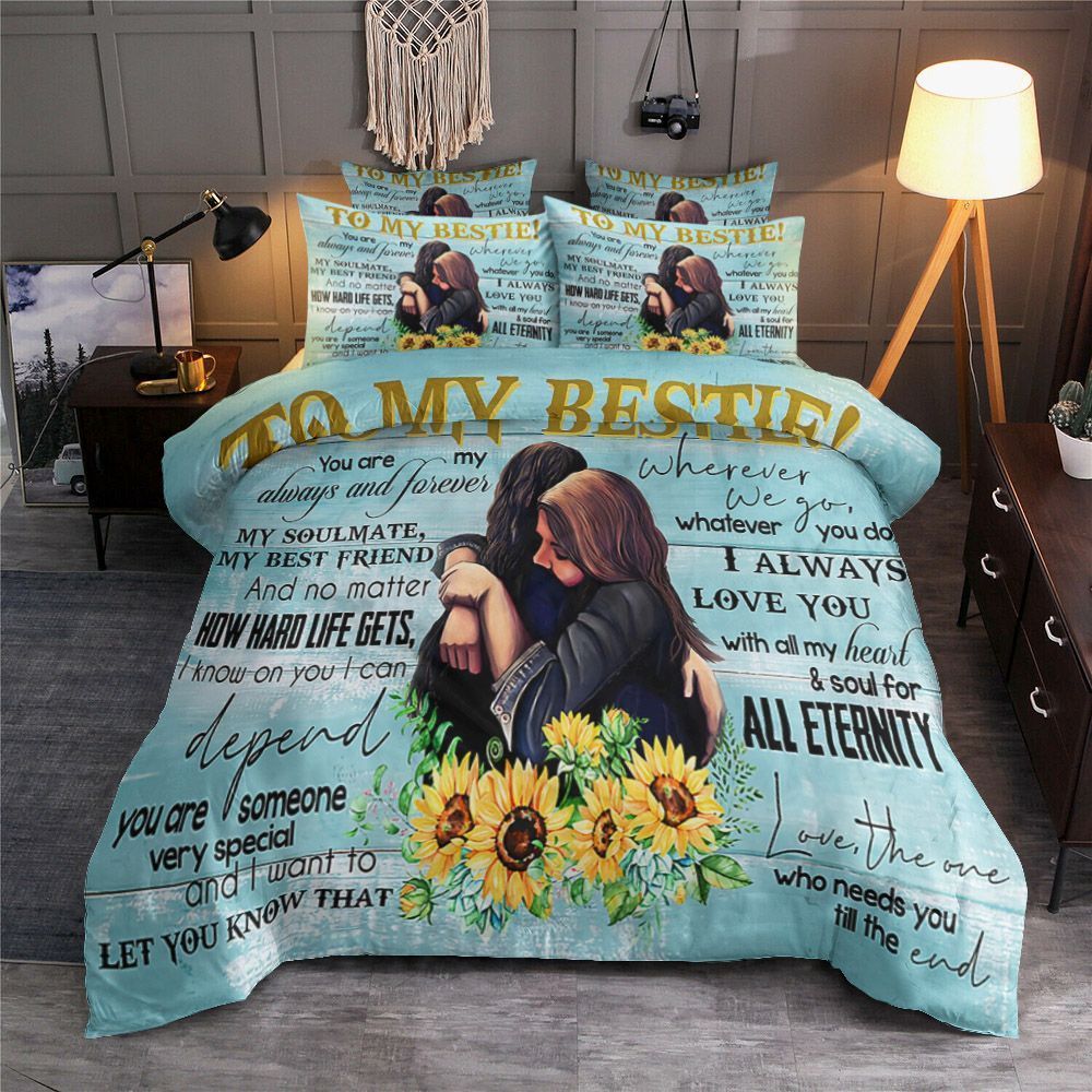 To My Bestie Sunflower Bedding Set