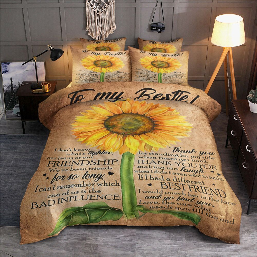 To My Bestie Sunflower Bedding Set