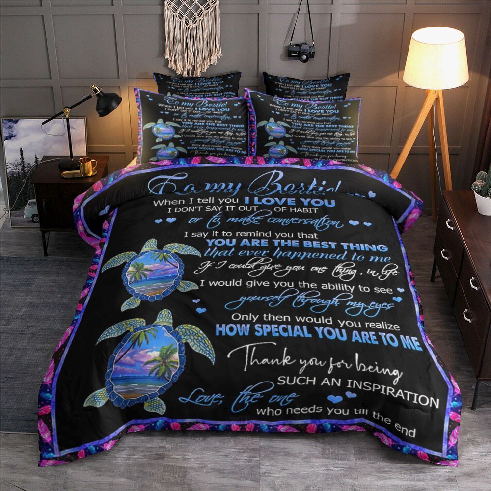 To My Bestie Turtle Bedding Set