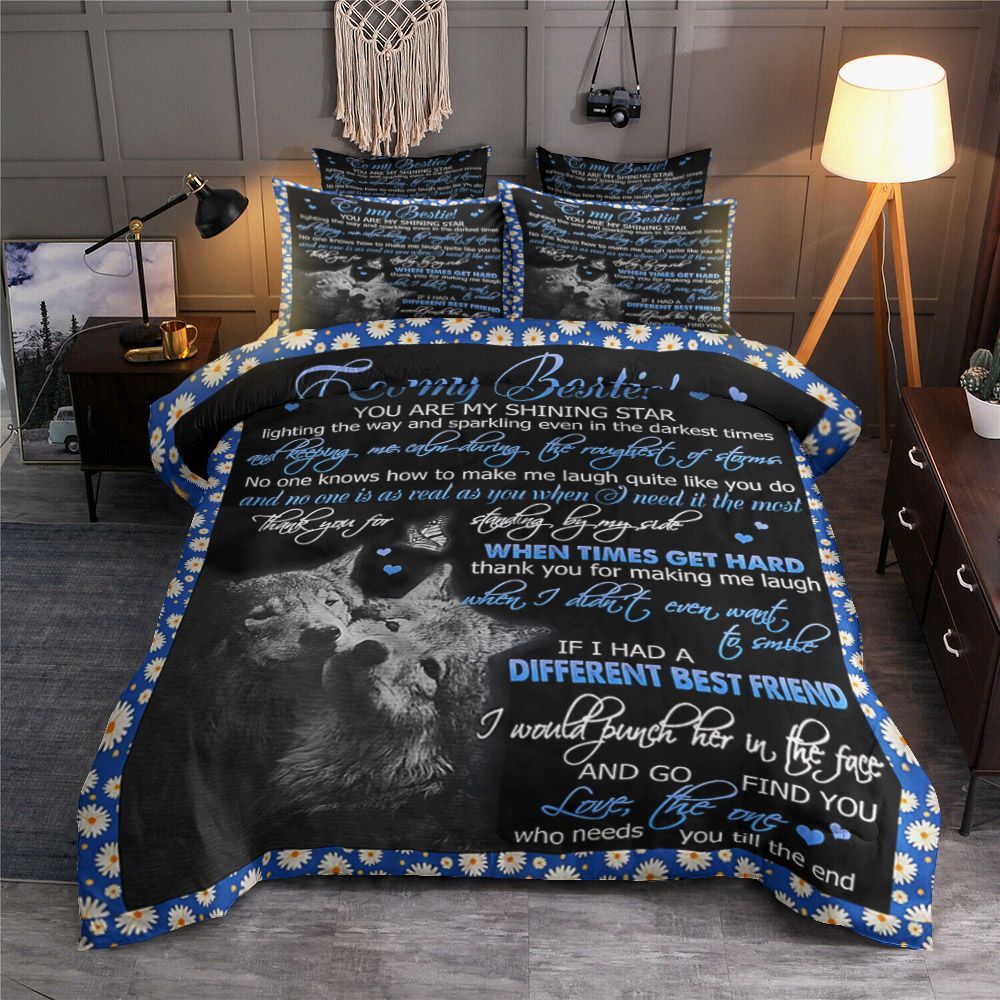 To My Bestie Wolf Bedding Set