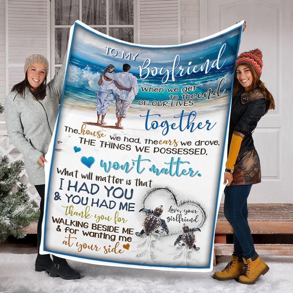 To My Boyfriend Sherpa Fleece Blanket