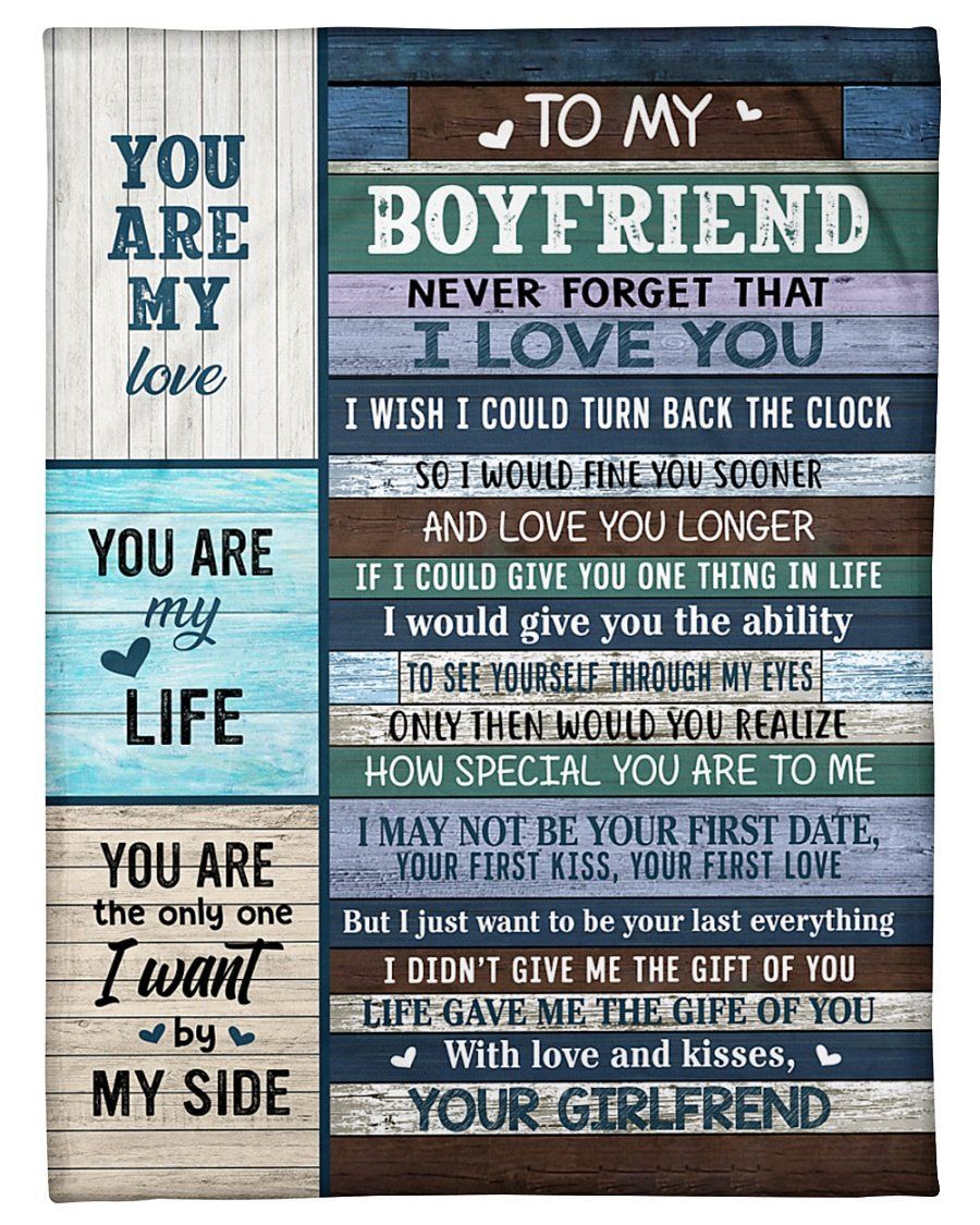 To My Boyfriend Never Forget That I Love You Fleece Blanket Fleece Blanket