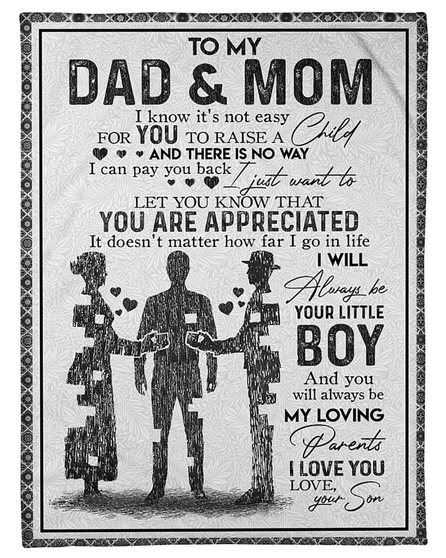 To My Dad And Mom I Love You Fleece Blanket