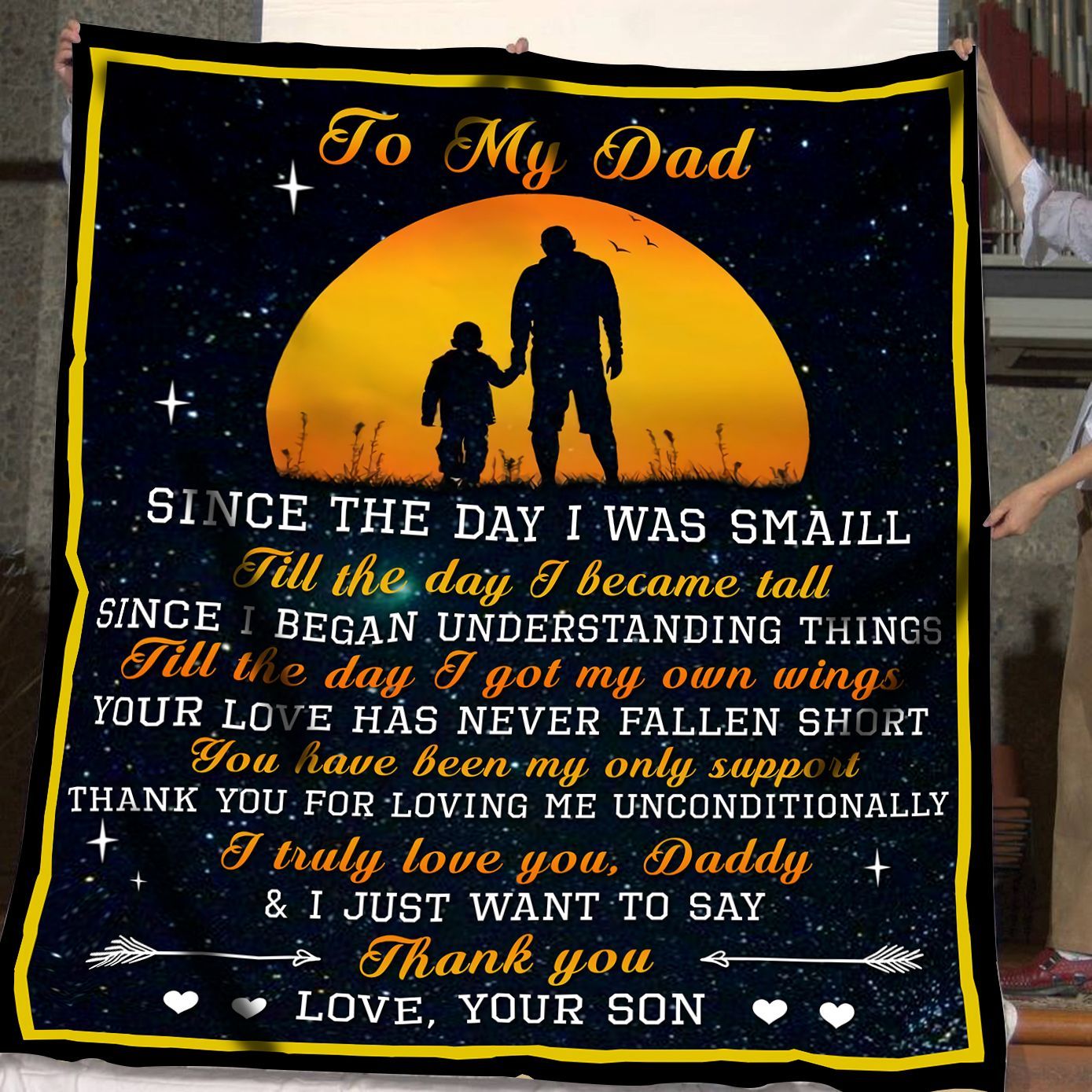 To My Dad Sherpa Fleece Blanket