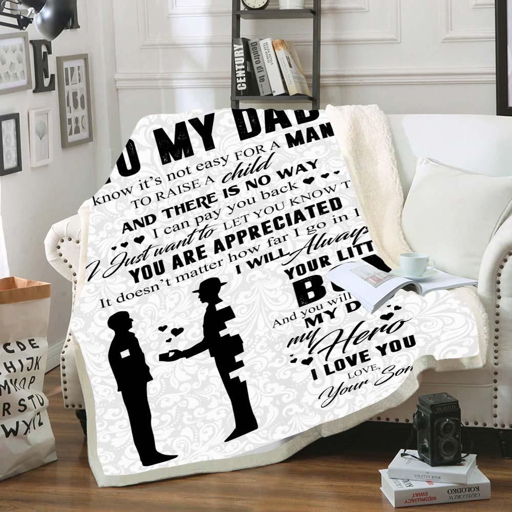To My Dad Sherpa Fleece Blanket