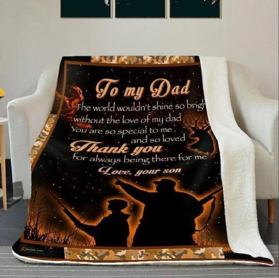 To My Dad Sherpa Fleece Blanket