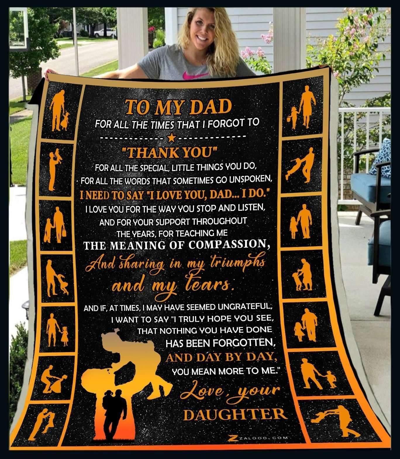 To My Dad Sherpa Fleece Blanket