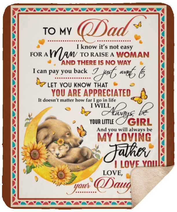 To My Dad Sherpa Fleece Blanket