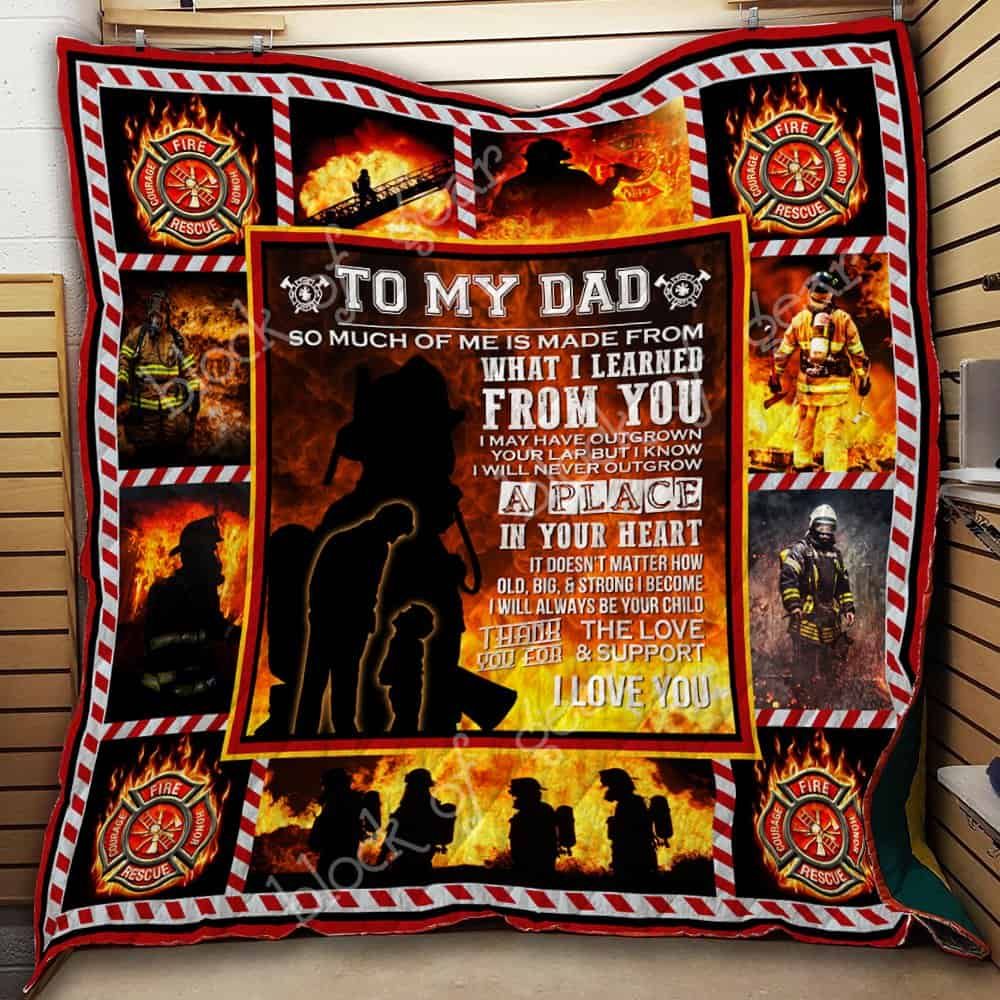 To My Dad, Firefighter CL2100529MDQ Quilt Blanket